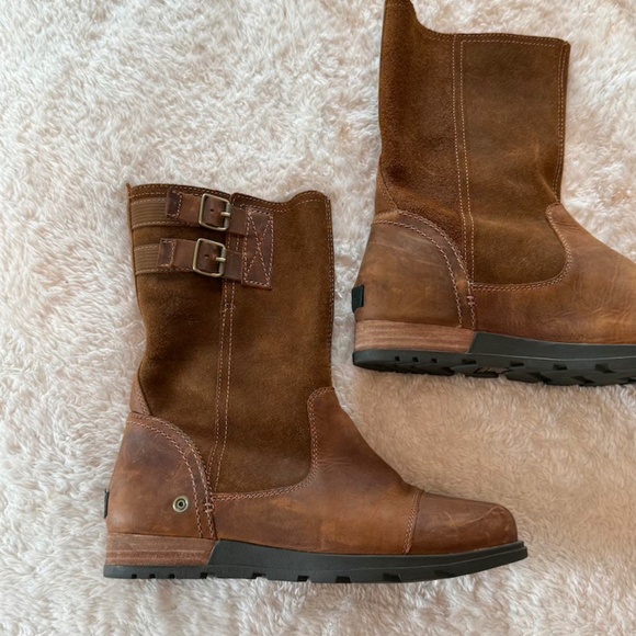Sorel Major Pull On Brown Waterproof Leather Boots Grizzly Tan Size 8 BRAND NEW - Picture 1 of 15